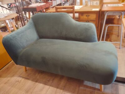 Francfranc PINA ピナカウチ 起毛 曲線デザイン グリーン エレガント 木製脚 カウチソファ