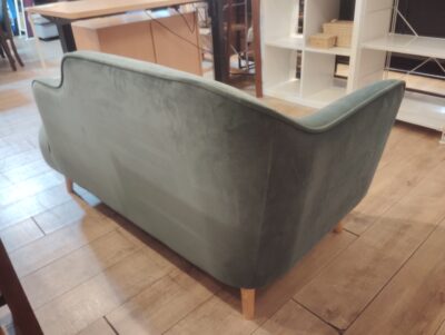 Francfranc PINA ピナカウチ 起毛 曲線デザイン グリーン エレガント 木製脚 カウチソファ 2