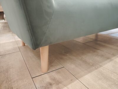 Francfranc PINA ピナカウチ 起毛 曲線デザイン グリーン エレガント 木製脚 カウチソファ 3