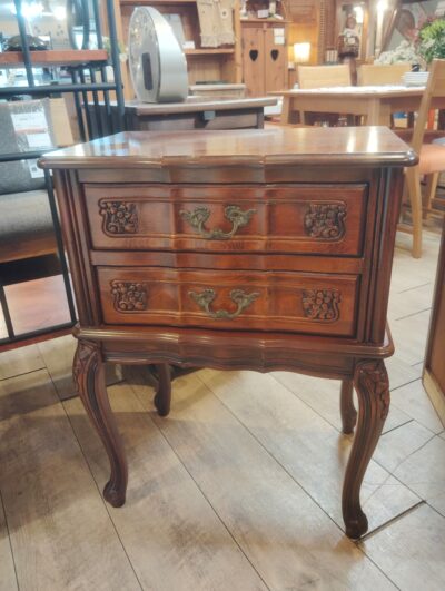 リビング家具 書斎 寝室 猫脚 ロココ調 ブラウン 2段 アンティーク調 チェスト 1