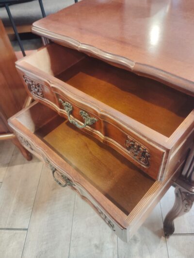 リビング家具 書斎 寝室 猫脚 ロココ調 ブラウン 2段 アンティーク調 チェスト 5