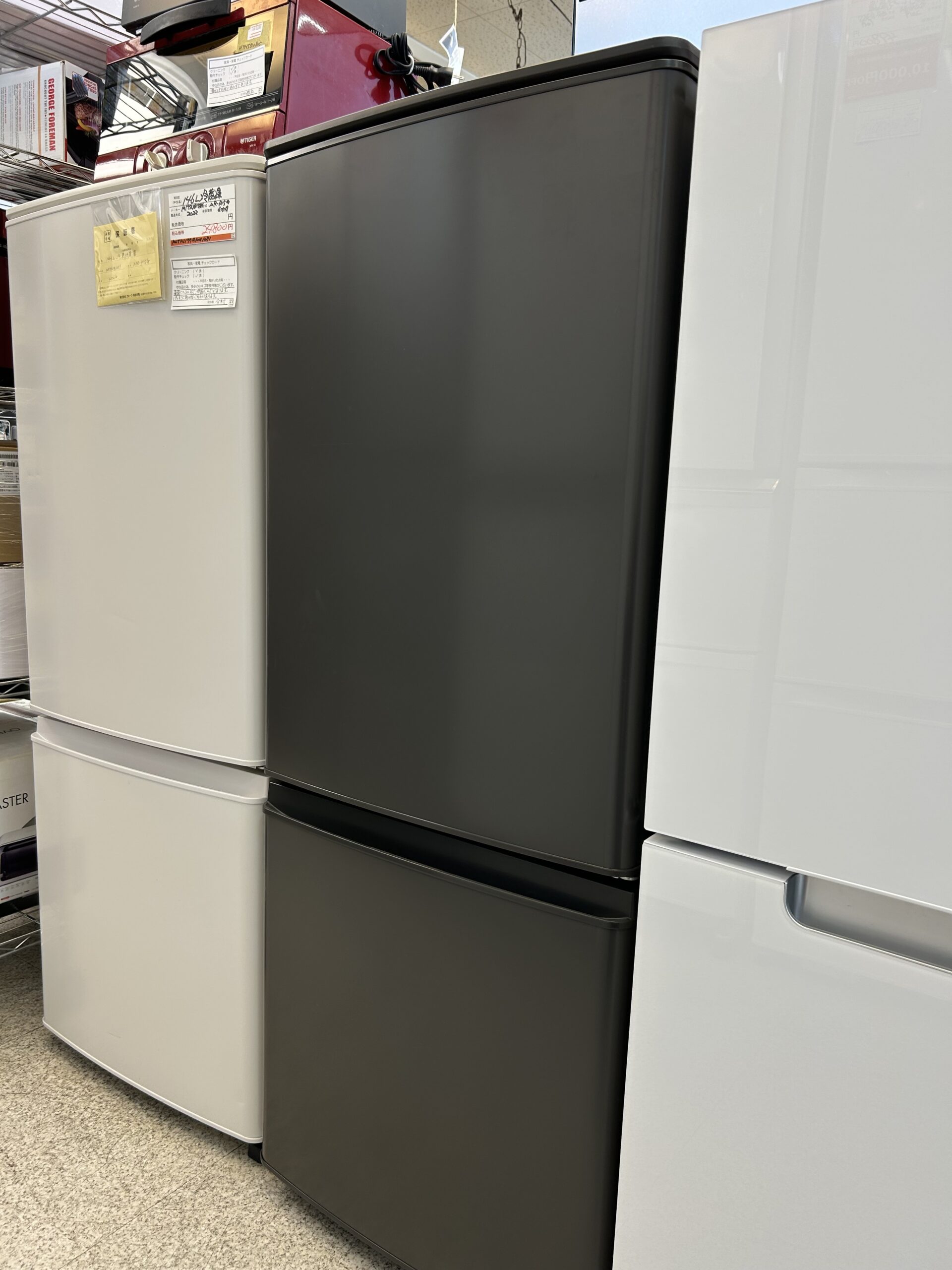 三菱2024年製146L冷蔵庫 マットチャコール 極美品 送料/設置無料 MITSUBISHI 三菱 146L 2ドア冷蔵庫 マットチャコール 買取しました