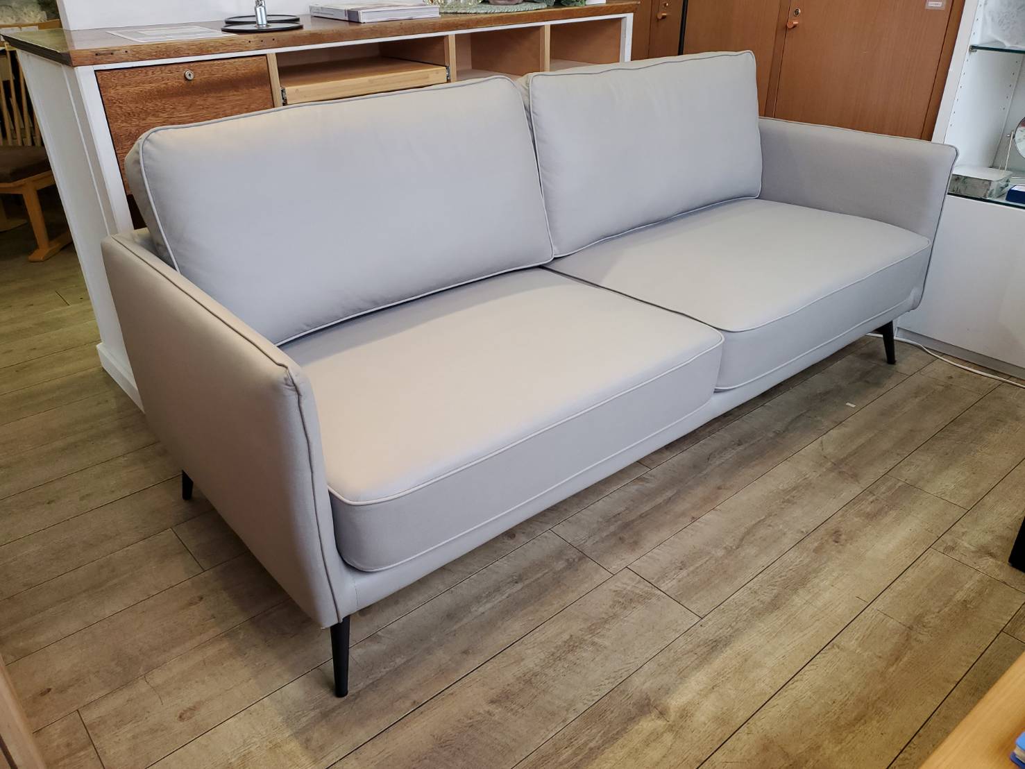 ☆CHERRY 桜屋工業 3シーターソファ グレーカラー スウェード調 モダン