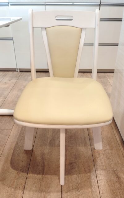 キッチンダイニング家具 ホワイト 収納付き ベンチ付き バタフライテーブル 回転チェア 鏡面天板 伸縮ダイニング4点セット 4