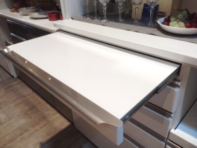 三幸ジャパン SESSION120 セッション ハイグロス ホワイト系 キッチン収納 作業台付き モイス 幅120 レンジボード 5