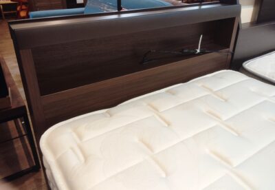 日本ベッド セラーズシェルフ リフト式 棚付き SILKY HARD シルキーハード 硬め ダークブラウン 収納付き はね上げ シングルベッド 2