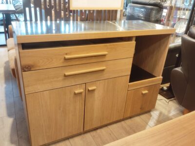 東馬 TOHMA ハウタ HAUTA 幅120 ステンレストップ オーク材 シンプル キッチンカウンター 2