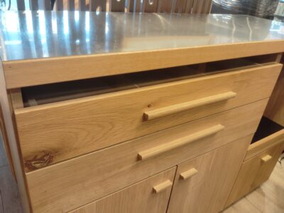 東馬 TOHMA ハウタ HAUTA 幅120 ステンレストップ オーク材 シンプル キッチンカウンター 4