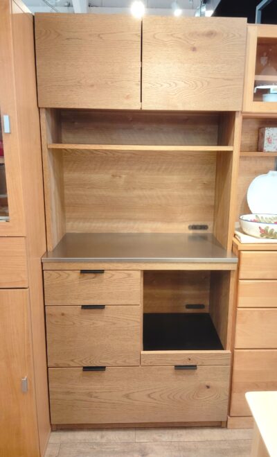 unico ADDAY アディ オーク材 幅82㎝ ステンレストップ オイル塗装 ナチュラル キッチンボード 1