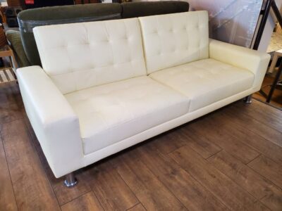 ソファベッド　2.5シーター　2.5人掛け　3シーター　3人掛け　ソファ　アームソファ　ホワイト　レザー　白色　ホワイトレザー　合皮　合成皮革　来客用　単身用　休憩室　リクライニング　リサイクルショップ　再良市場　天白　名東　昭和　千種　瑞穂　緑　日進　豊明　東郷　おススメ　オススメ お洒落　オシャレ　中古
