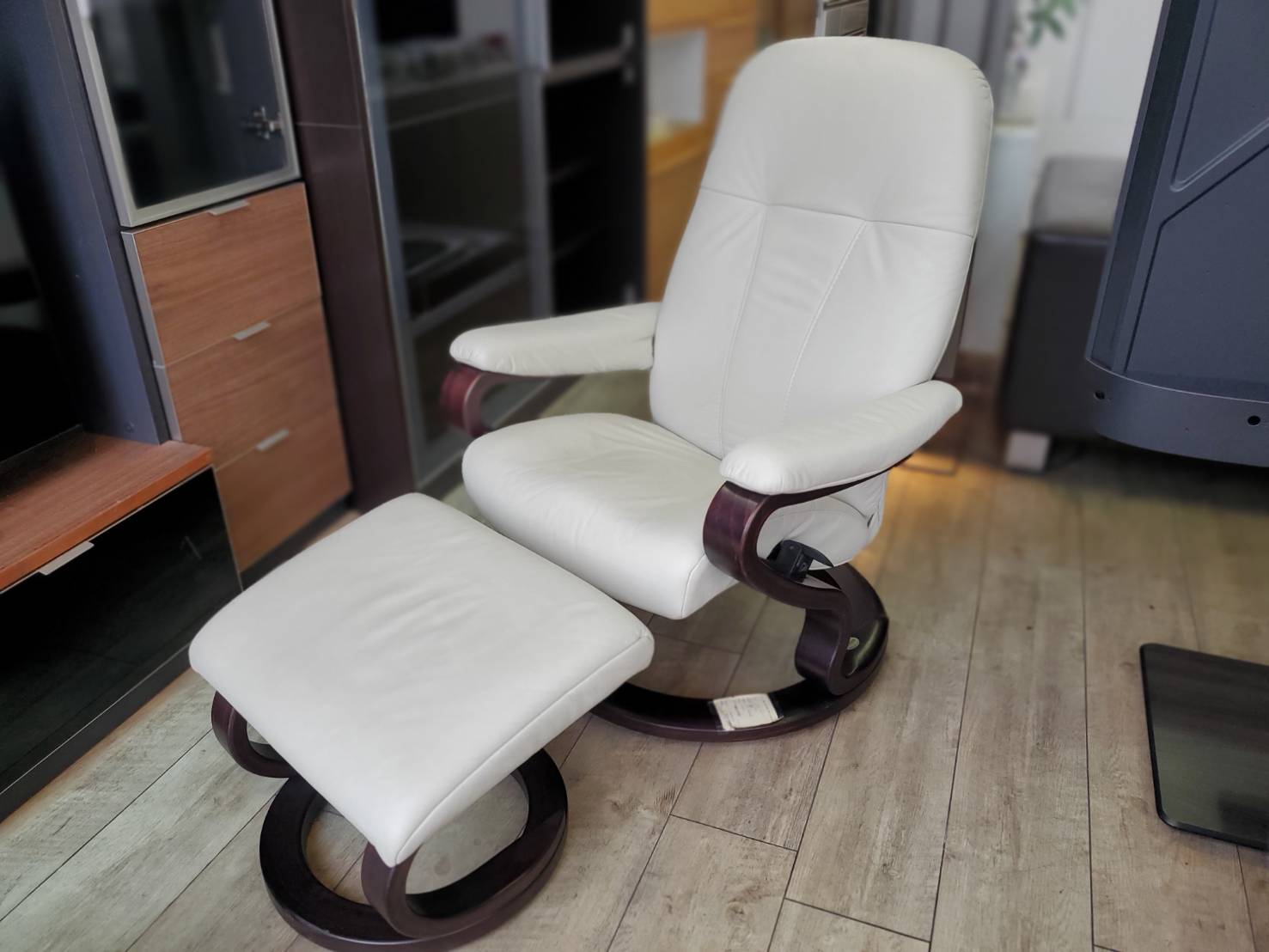 ヒモラ ゼロストレス リクライニングチェア&オットマン 本革 ☆himolla ヒモラ ゼロストレスチェア Sサイズ オットマン付き 本革