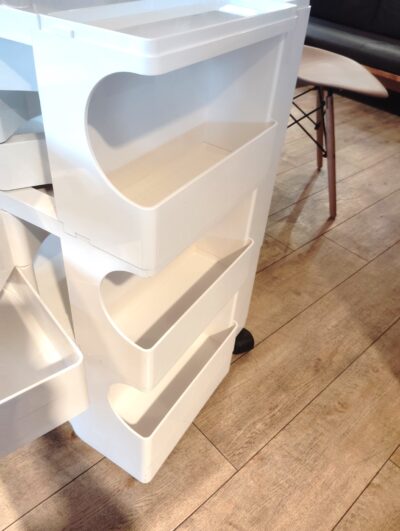 B-LINE Joe Colombo ホワイト 収納家具 デスクワゴン キャスター付き 収納ラック ボビーワゴン 3