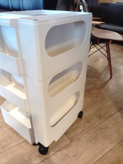 B-LINE Joe Colombo ホワイト 収納家具 デスクワゴン キャスター付き 収納ラック ボビーワゴン 4