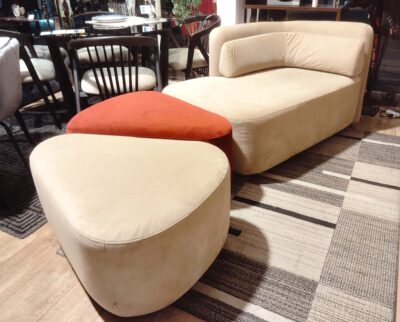 Bo Concept ボーコンセプト OTTAWA オタワ カリム・ラシッド ベージュ オレンジベルベッド 片側ローバック トライアングルスツール ソファセット 1