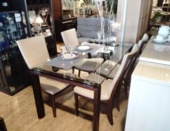 カリモク karimoku チターノ Chitano ハイバック アームレス ガラス天板 幅150 ダイニング5点セット