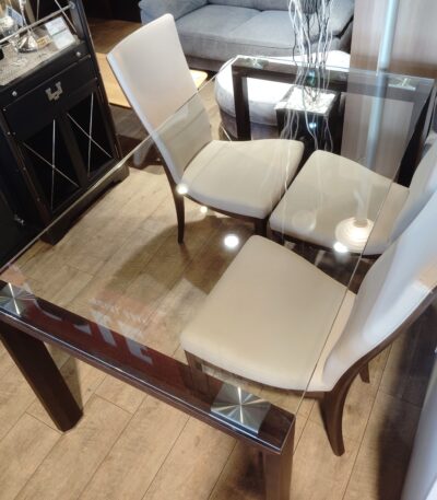 カリモク karimoku チターノ Chitano ハイバック アームレス ガラス天板 幅150 ダイニング5点セット 4