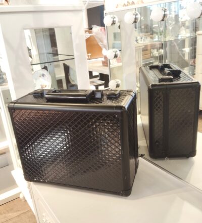 Francfranc LEDライト 調色 調光 ブラック ミラー メイクボックス 女優ミラー ハリウッドメイクボックス S 2