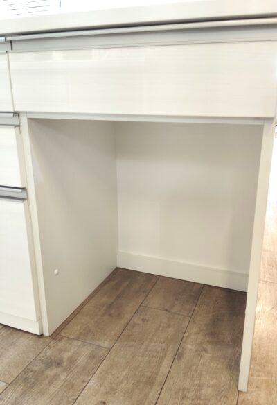 キッチン家具 キッチン収納 幅140㎝ ダストボックススペース ホワイト 鏡面仕上げ 作業台 キッチンカウンター 2