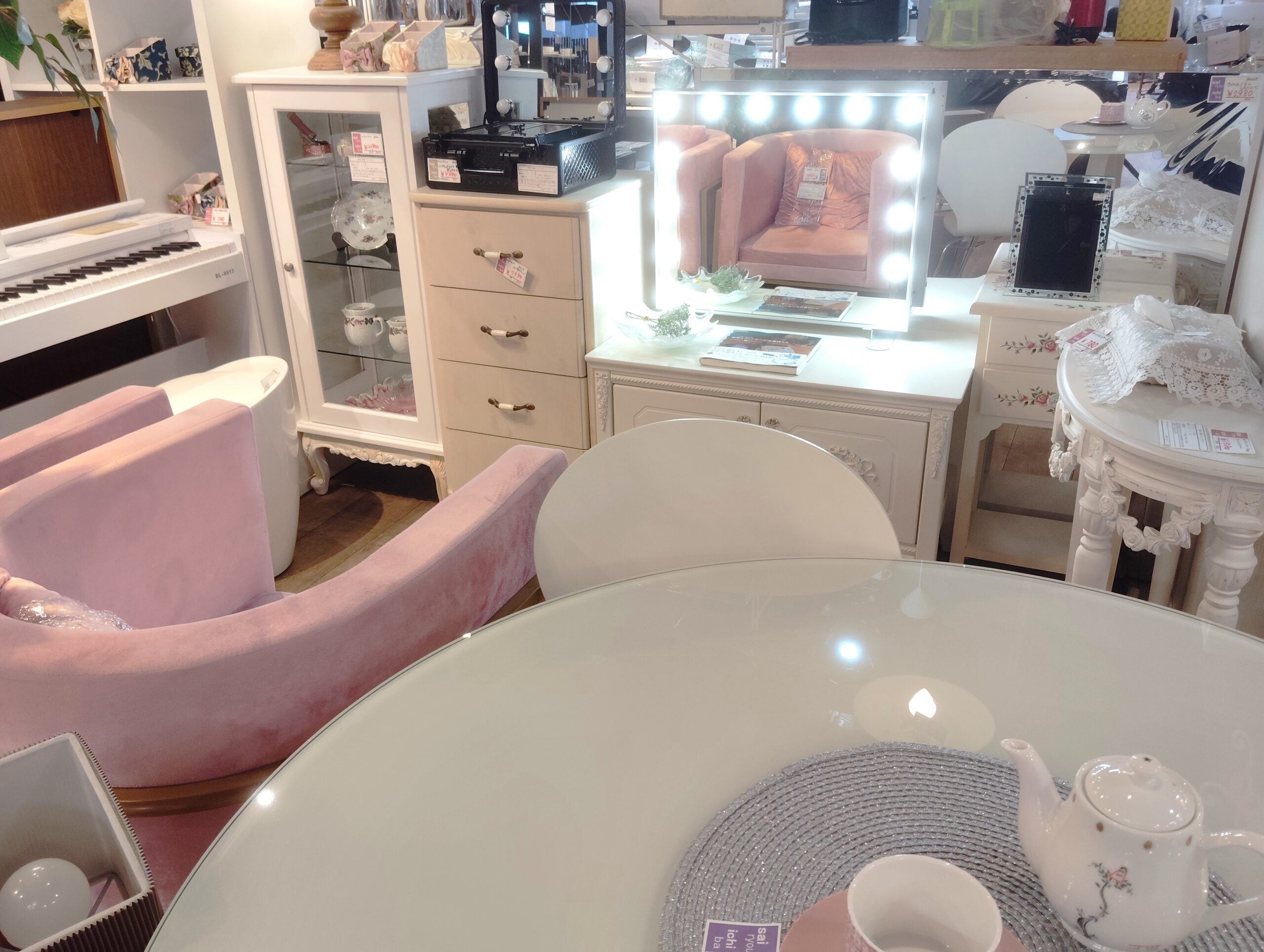 ぼん家具 アンティーク調ミラー LET300132【ユーズドユーズ名古屋天白店】 J673 アンティーク調ミラー 幅90cm インテリア ミラー・ドレッサーの