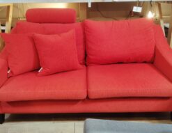 FLANNEL SOFA フランネルソファ ヘッドレスト付き レッド スウェード調 日本製 2シーターソファ 2