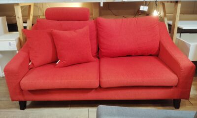 FLANNEL SOFA フランネルソファ ヘッドレスト付き レッド スウェード調 日本製 2シーターソファ 2