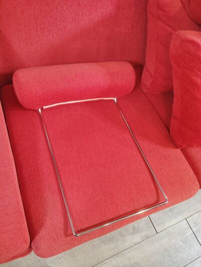 FLANNEL SOFA フランネルソファ ヘッドレスト付き レッド スウェード調 日本製 2シーターソファ 3