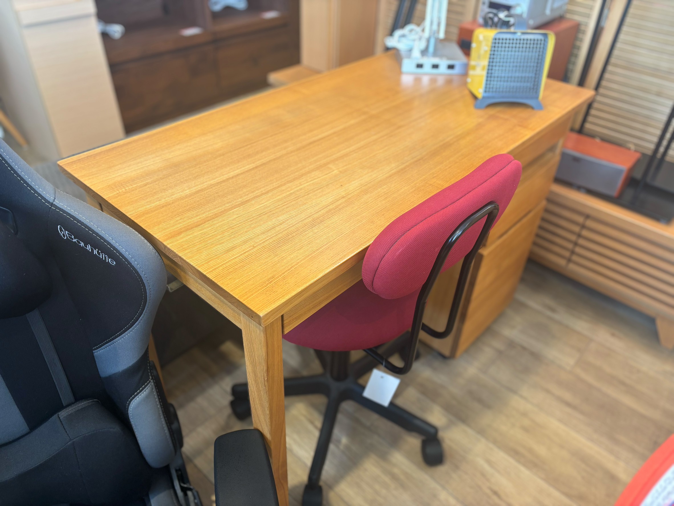 無印良品 デスク キャビネット タモ材 ワーキングチェア コンパクト