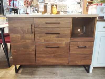 キッチン家具 ブラウン系 作業台 家電収納 木目調デザイン ステンレス天板 キッチンカウンター 