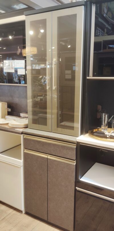 NITORI ラピス クローチェ スリム ダーク系 キッチン収納 耐震ロック 観音開き 食器棚 カップボード 1