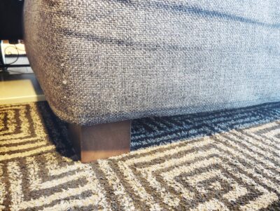 SPIGA スピガ FOXXYⅡ ホクシー2 木製脚 ファブリック グレー系 3人掛け 片側アーム オットマン付き 片肘カウチソファ 4