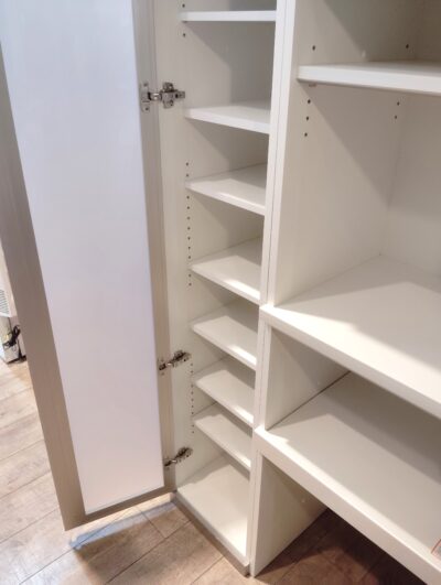 AYANO CRAFT 綾野製作所 幅100 上棚付き プッシュ扉 鏡面仕上げ ホワイト 食器棚 家電収納 レンジボード 5