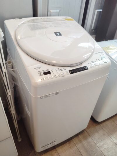 SHARP 2021年製 ES-TX8E 穴なし槽 インバーター WIDEマウス 8㎏洗 4.5㎏乾燥 縦型 8/4.5洗濯乾燥機 1