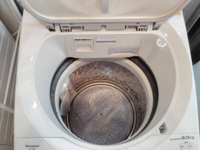 SHARP 2021年製 ES-TX8E 穴なし槽 インバーター WIDEマウス 8㎏洗 4.5㎏乾燥 縦型 8/4.5洗濯乾燥機 3
