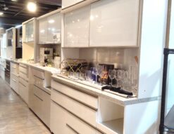 Pamouna 上棚付き 人工大理石 アルミパネル ソフトクローズ 幅170㎝ キッチンボード レンジボード