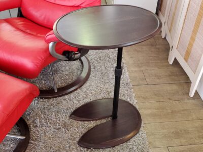 EKORNES　エコーネス　エコーネス社　エリプステーブル　サイドテーブル　ミニテーブル　昇降テーブル　楕円形　だ円形　ブラウンカラー　昇降　高さ調節可能　北欧　ノルウェー　リサイクル　最良市場　天白区　名東区　昭和区　千種区　瑞穂区　緑区　日進市　豊明市　東郷町　買取　出張買取　高価買取　販売　お値打ち　特価　1点物　1点モノ　早い者勝ち　おすすめ　おしゃれ　中古品　中古美品　キレイ