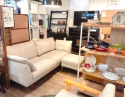 NOYES セルボ Cervo X5 国産 リビング家具 ワイド アイボリー系 オットマン付き 3シーターソファ