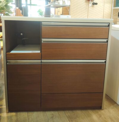 シギヤマ家具 ソフトクローズ ブラウン ハイカウンター 高級感 幅100 キッチンカウンター 1