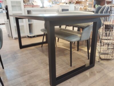 ダイニングセット 石調 スチール脚 幅150 アームチェア アームベンチ メラミン調天板 コンクリ模様 スタイリッシュ ダイニング4点セット 食卓セット 4