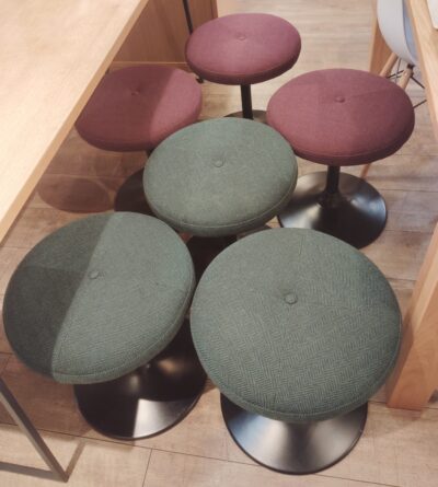 ナガノインテリア DT605 ホワイトオーク材 オイル仕上げ 日本製 6人掛け 回転チェア アイアン脚 ダイニング7点セット 4