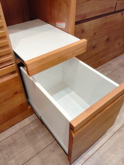 河口家具 国産 ナチュラル ホワイト モイス モダン 非透過性ガラス キッチンボード 5