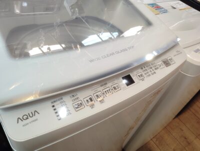 AQUA 2025年製 AQW-V7R ガラストップドア 省エネ 低騒音 低振動 7㎏ 全自動洗濯機 2
