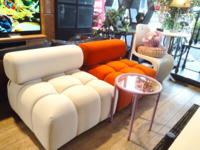 Franc franc ホワイト オレンジ PUFFY SOFA パフィーソファ セボ サイドテーブルラウンド パープル