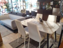 サカイ工芸 ナル セラミックテーブル ホワイト系 calligaris カリガリス ダイニングチェア AIDA SOFT アイダソフト ファブリック ダイニング5点セット