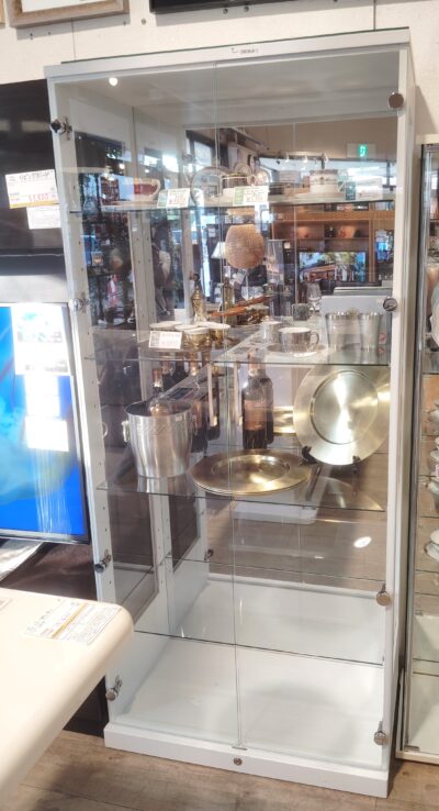 リビング家具 書斎家具 子供部屋 ホワイト系 ガラス 収納 飾り棚 コレクションケース 1