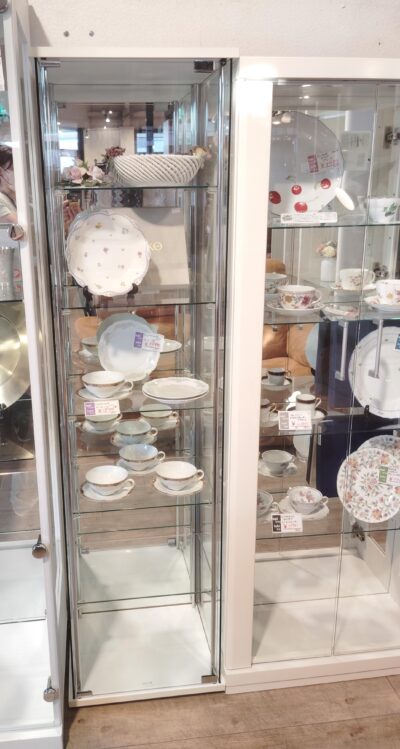 リビング家具 書斎家具 子供部屋 ホワイト系 ガラス 収納 飾り棚 コレクションケース 2