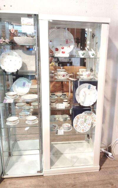 リビング家具 書斎家具 子供部屋 ホワイト系 ガラス 収納 飾り棚 コレクションケース 3