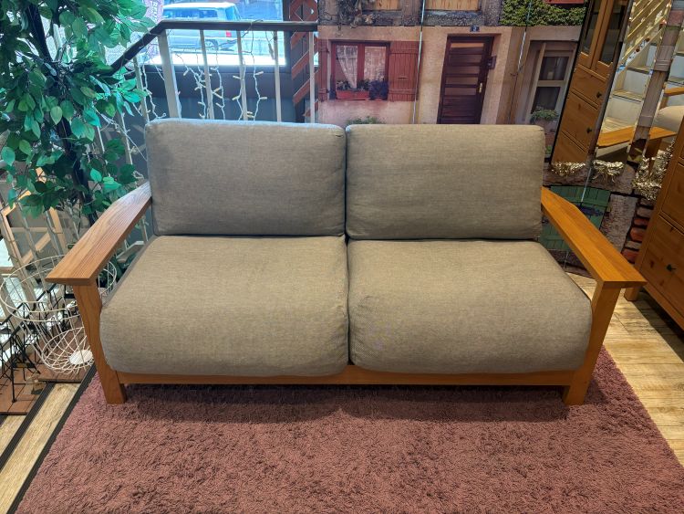 中古品】 2.5シーターソファ 無印良品 オーク材 カバーリングタイプ