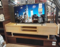 東谷 GAMOT ガモット 人工ラタン アッシュ材 ナチュラル ラタン調 幅180 ローボード テレビボード 4