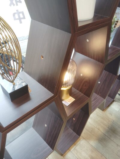 リビング家具 魅せる収納 収納家具 ラック 六角形 組み合わせ可 ダークブラウン ハニカムラック 2