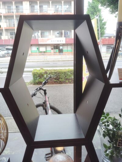 リビング家具 魅せる収納 収納家具 ラック 六角形 組み合わせ可 ダークブラウン ハニカムラック 3